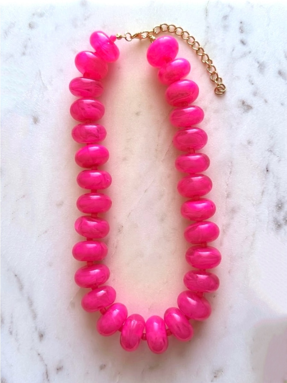 New BaubleBar Hot Pink Beaded Necklace